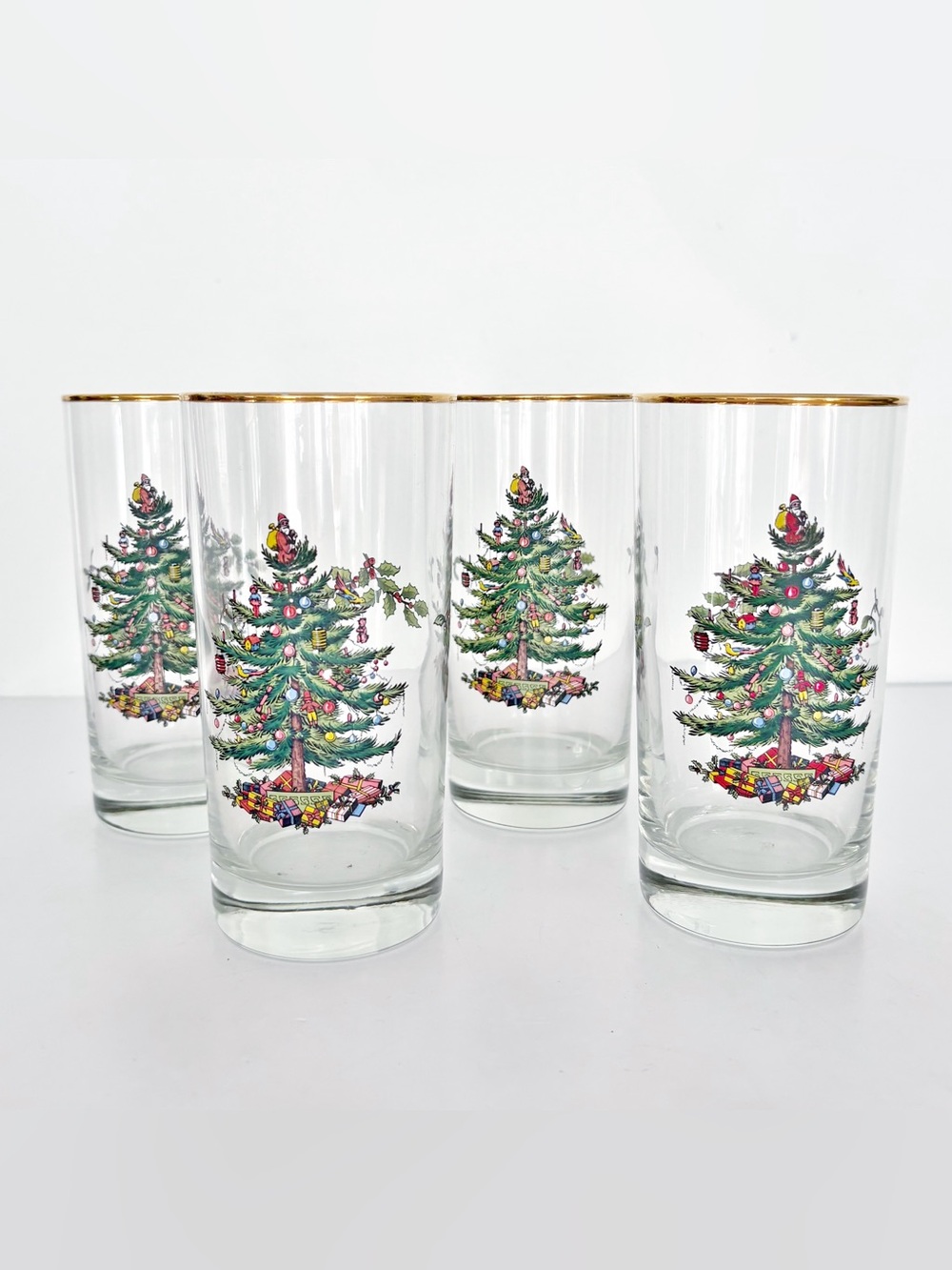 Spode || Christmas Tree Highball Glasses Set of 4